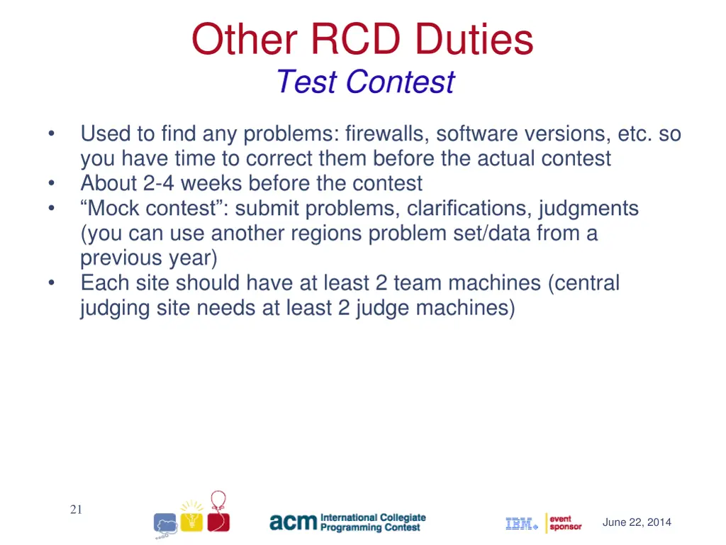 other rcd duties test contest