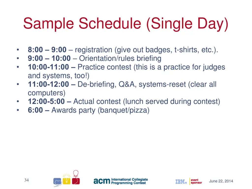 sample schedule single day