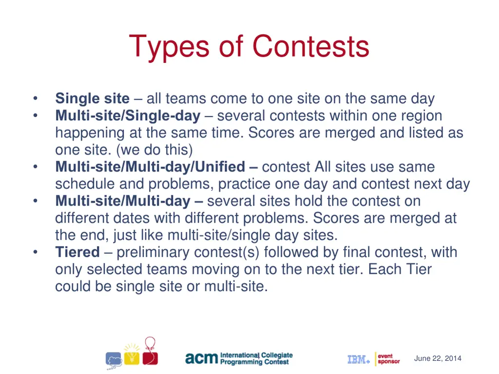 types of contests