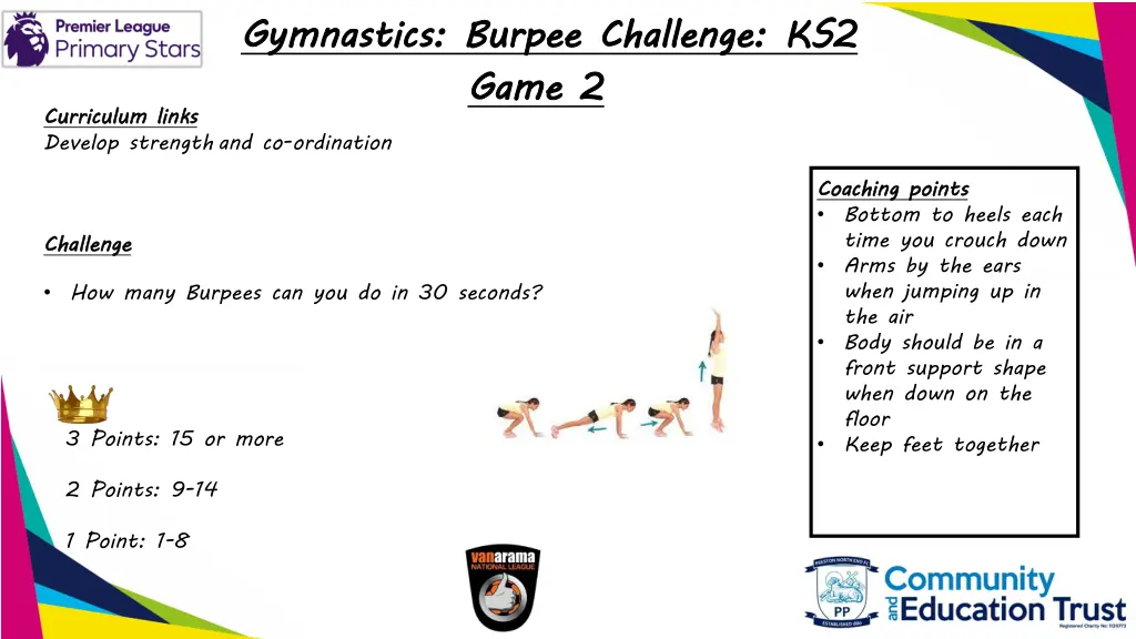 gymnastics burpee challenge ks2 game 2