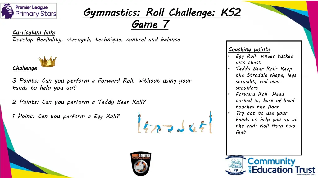 gymnastics roll challenge ks2 game 7