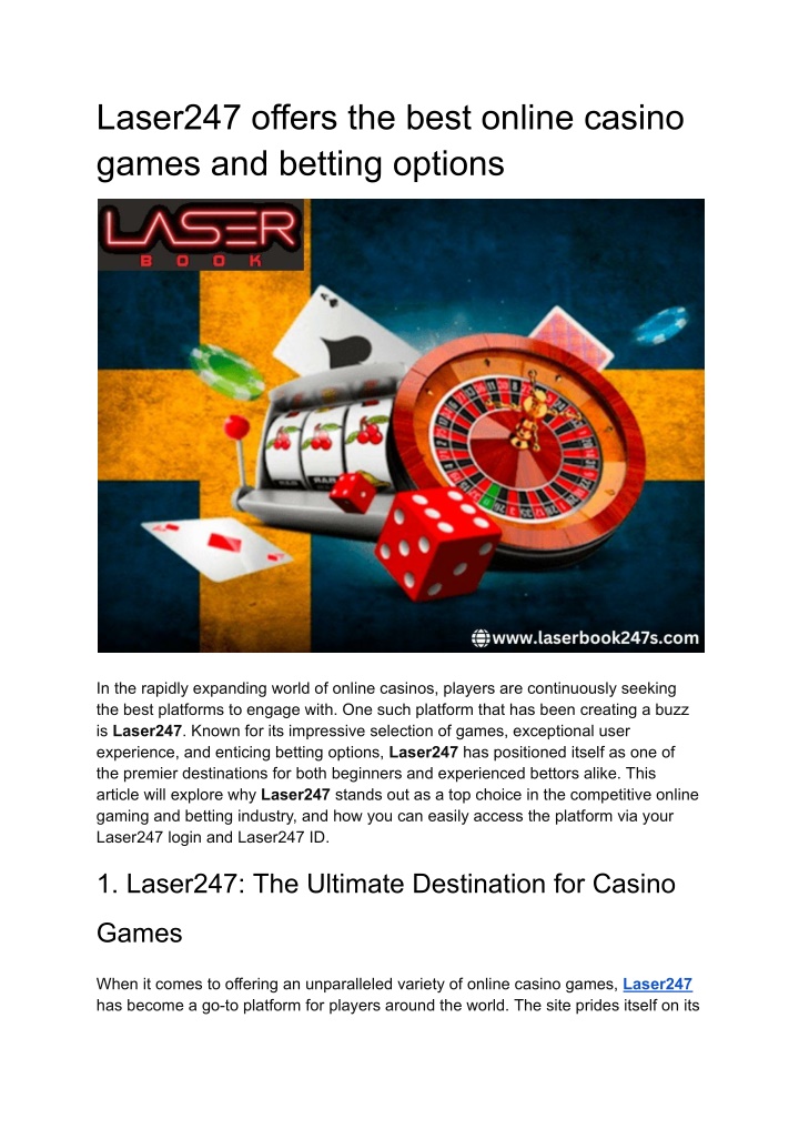 laser247 offers the best online casino games