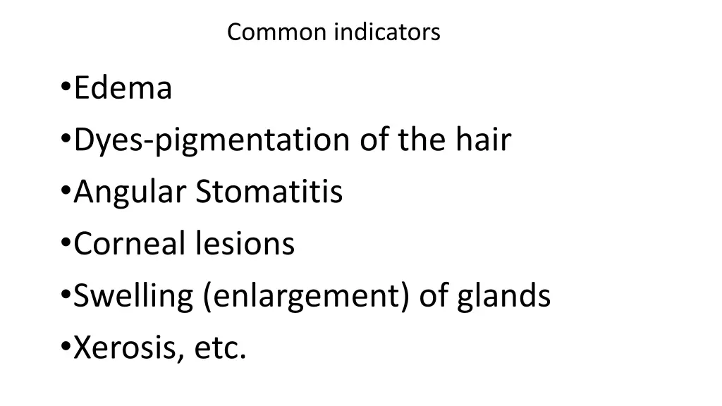 common indicators