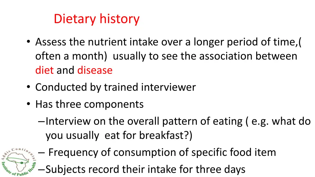 dietary history