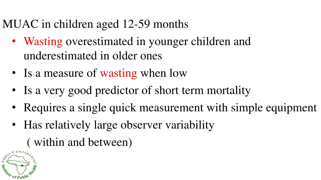 muac in children aged 12 59 months wasting