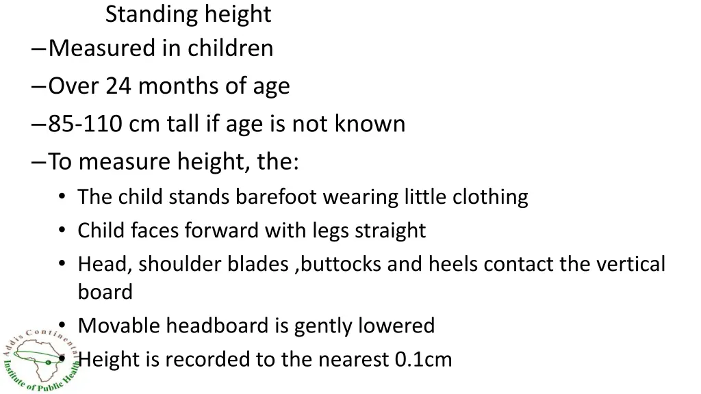 standing height