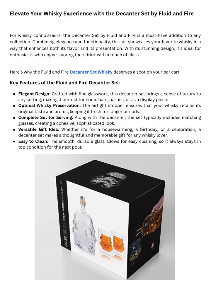 elevate your whisky experience with the decanter