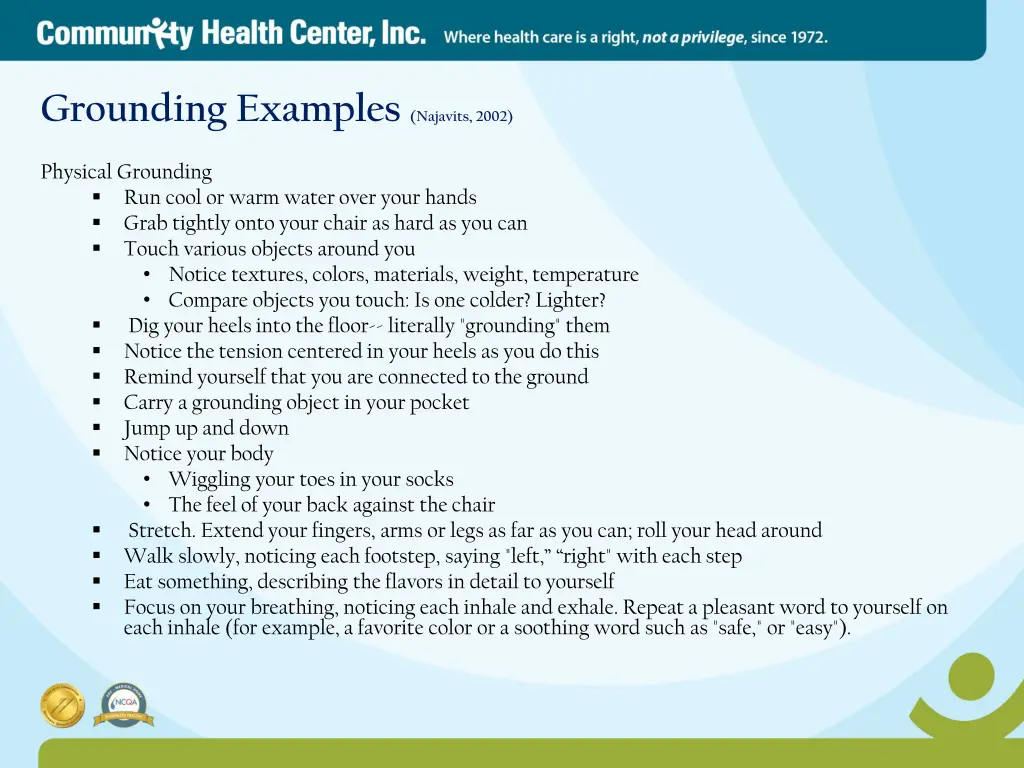 grounding examples najavits 2002 1