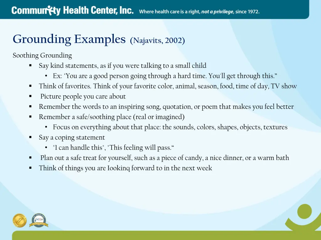 grounding examples najavits 2002 2