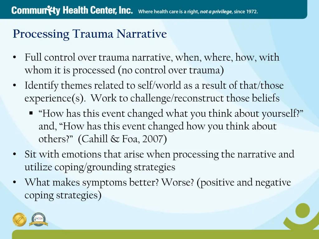 processing trauma narrative