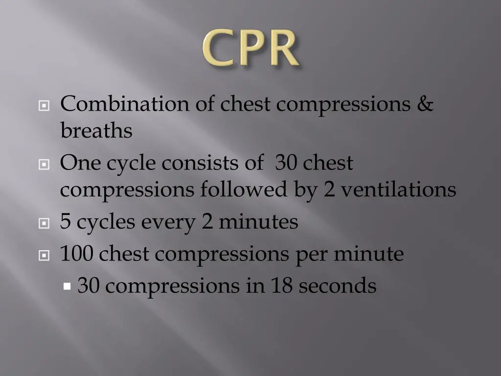 combination of chest compressions breaths