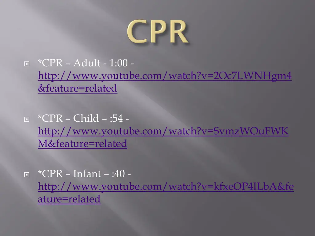 cpr adult 1 00 http www youtube com watch