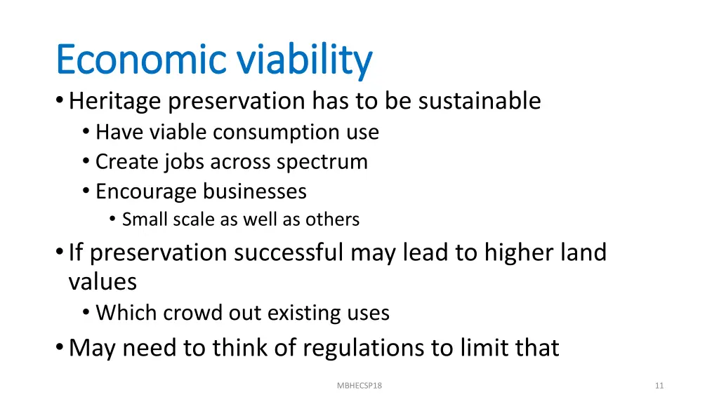 economic viability economic viability heritage