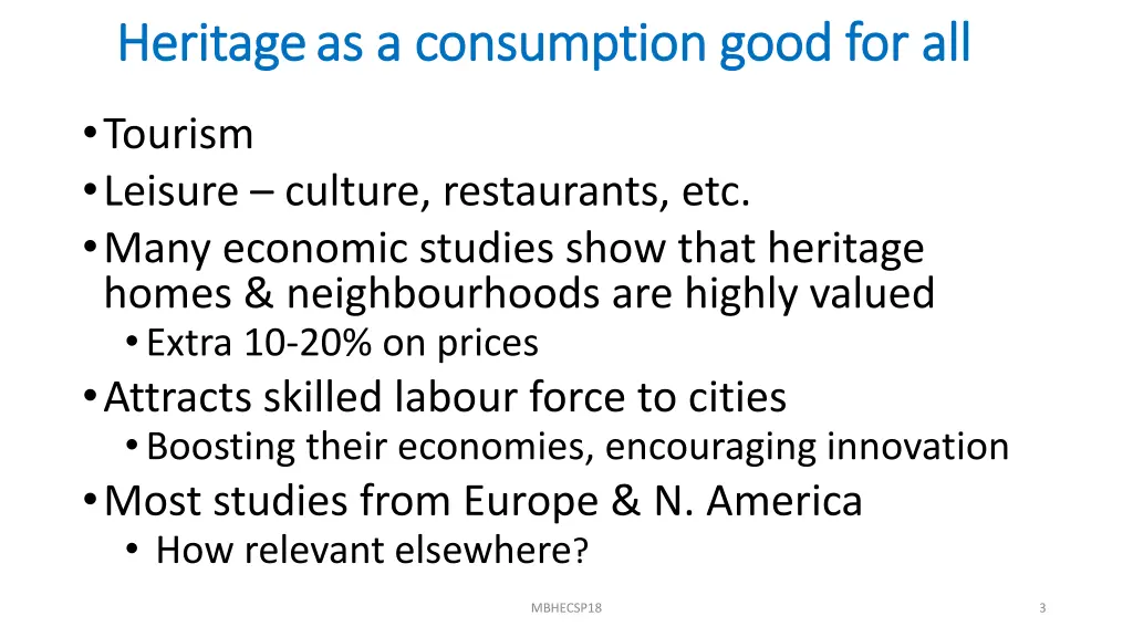 heritage heritage as a consumption good