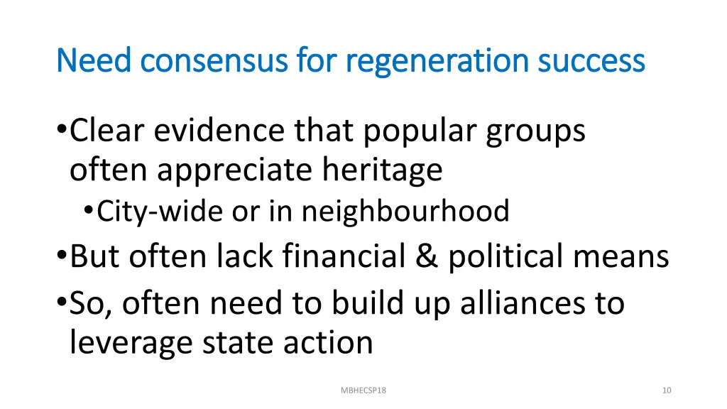 need consensus for regeneration success need