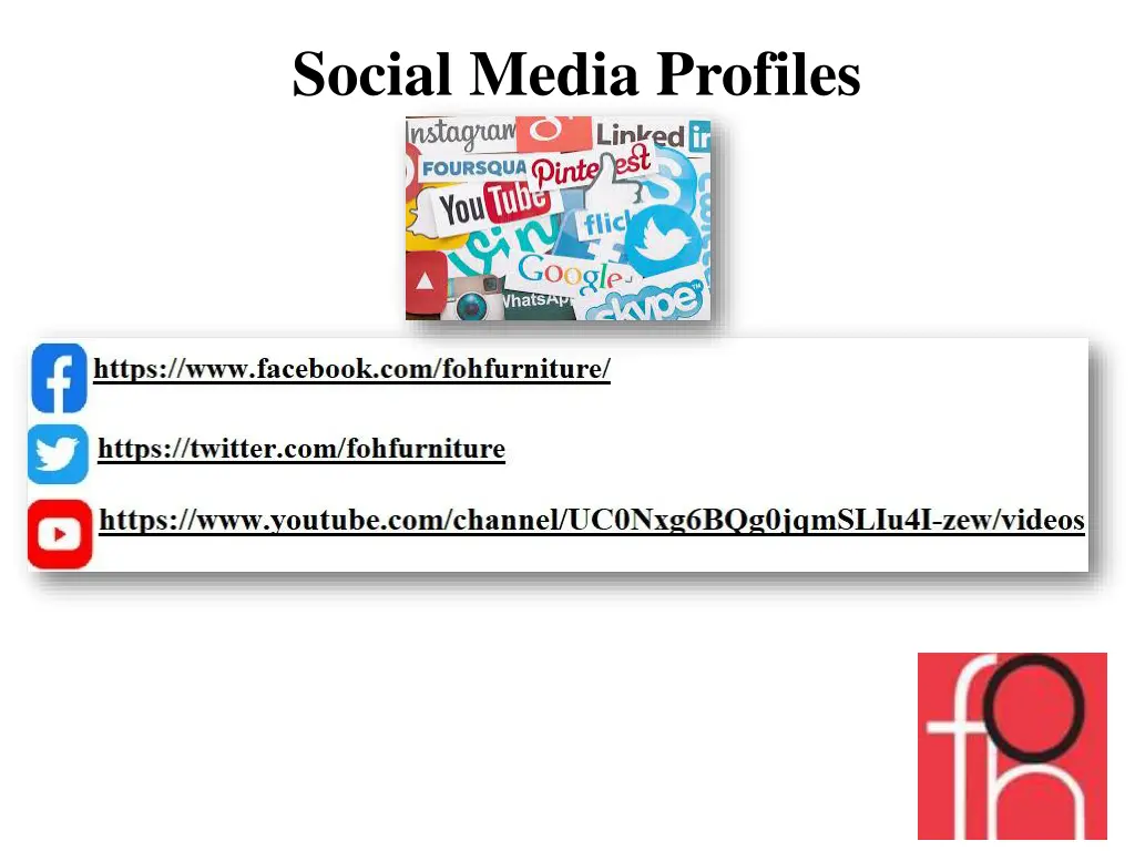 social media profiles