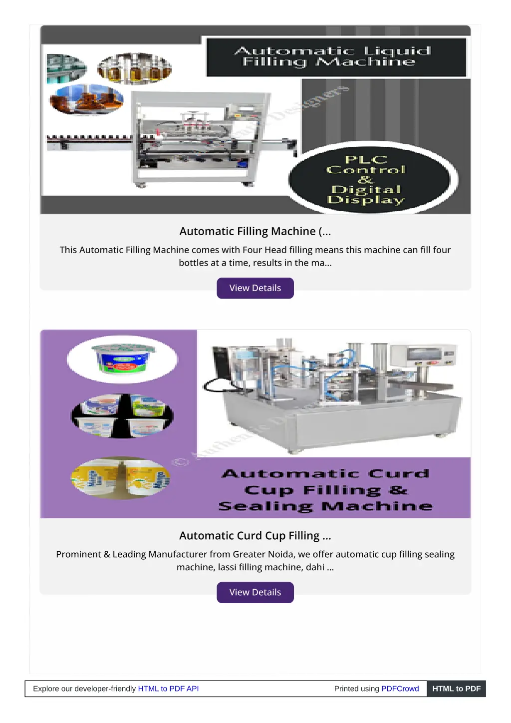 automatic filling machine