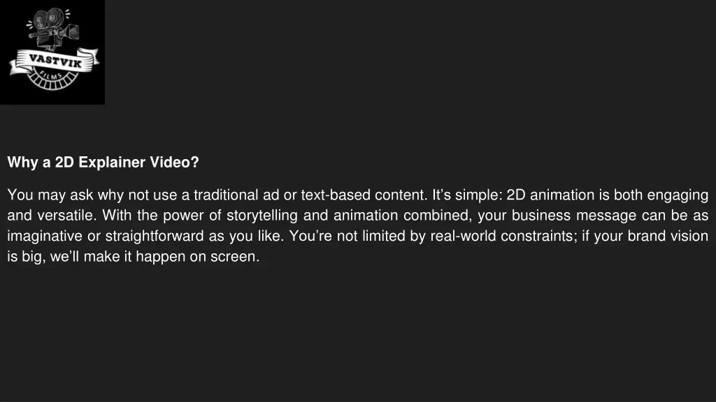 why a 2d explainer video