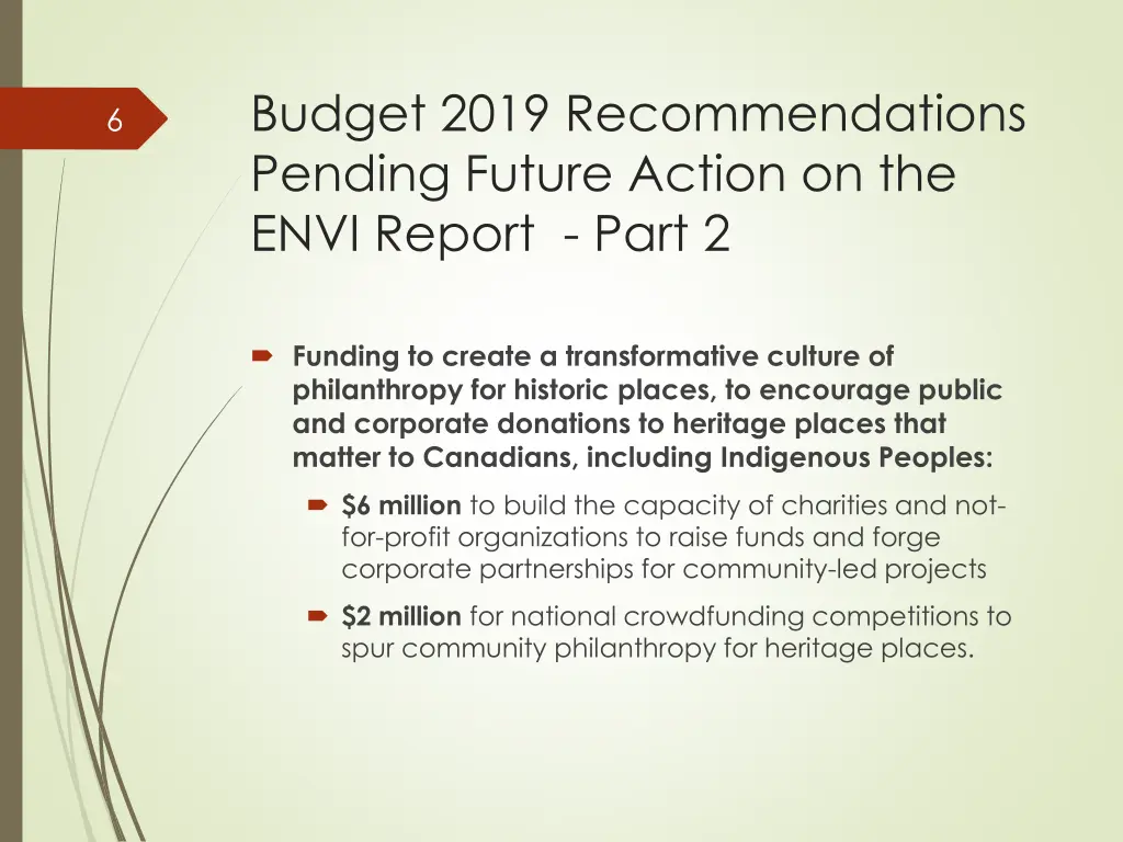 budget 2019 recommendations pending future action 1