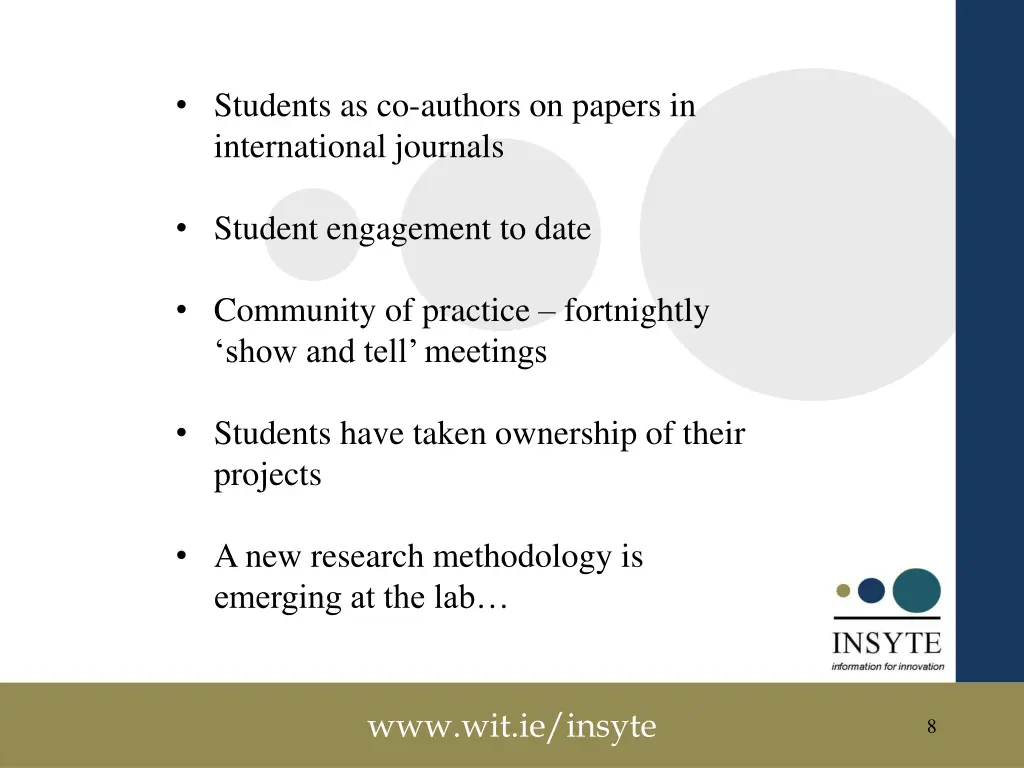 students as co authors on papers in international