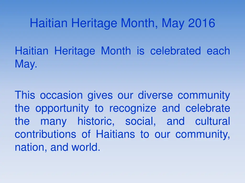 haitian heritage month may 2016