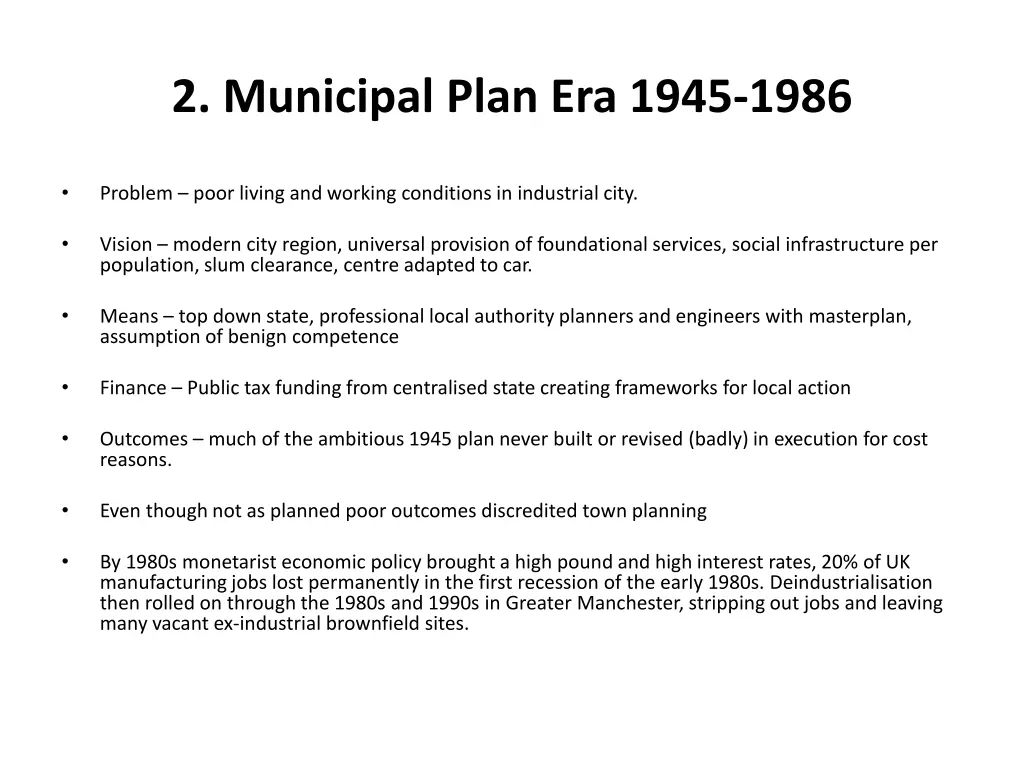 2 municipal plan era 1945 1986