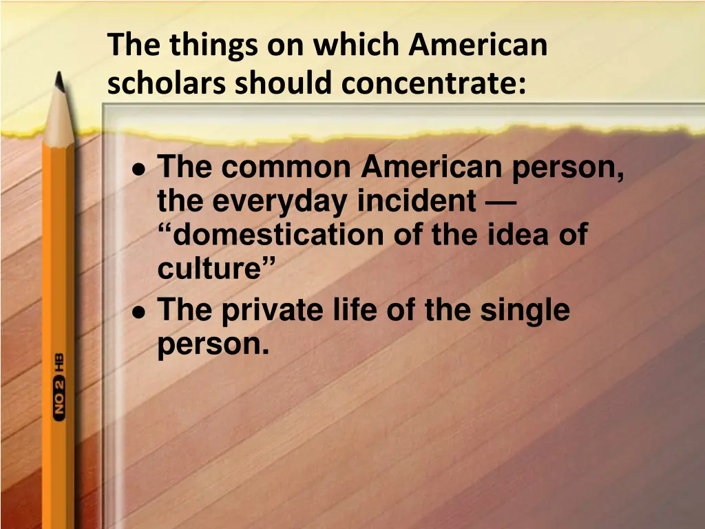 the things on which american scholars should