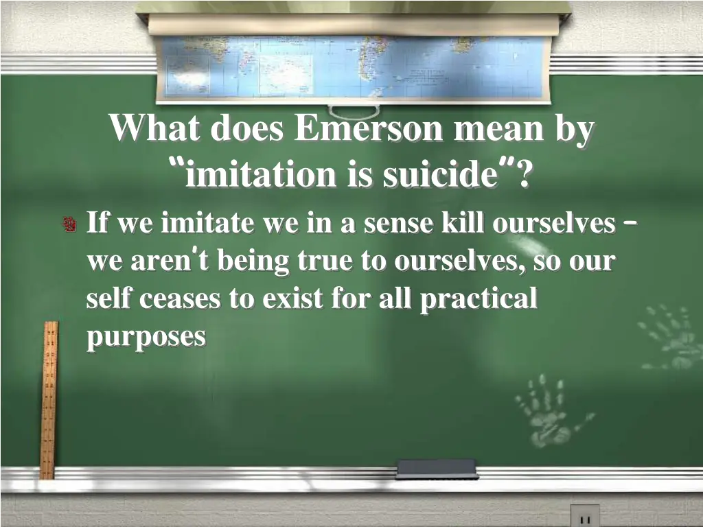 what does emerson mean by imitation is suicide