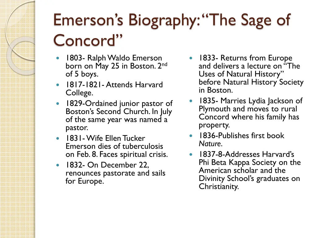 emerson s biography the sage of concord 1803