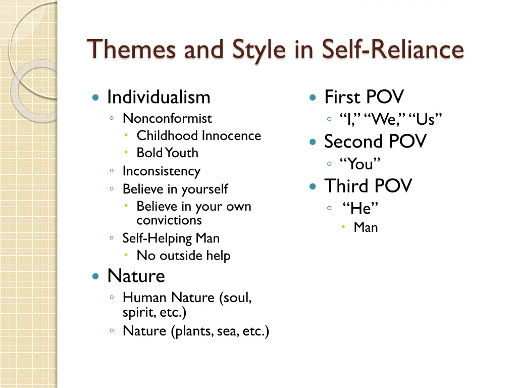 themes and style in self reliance