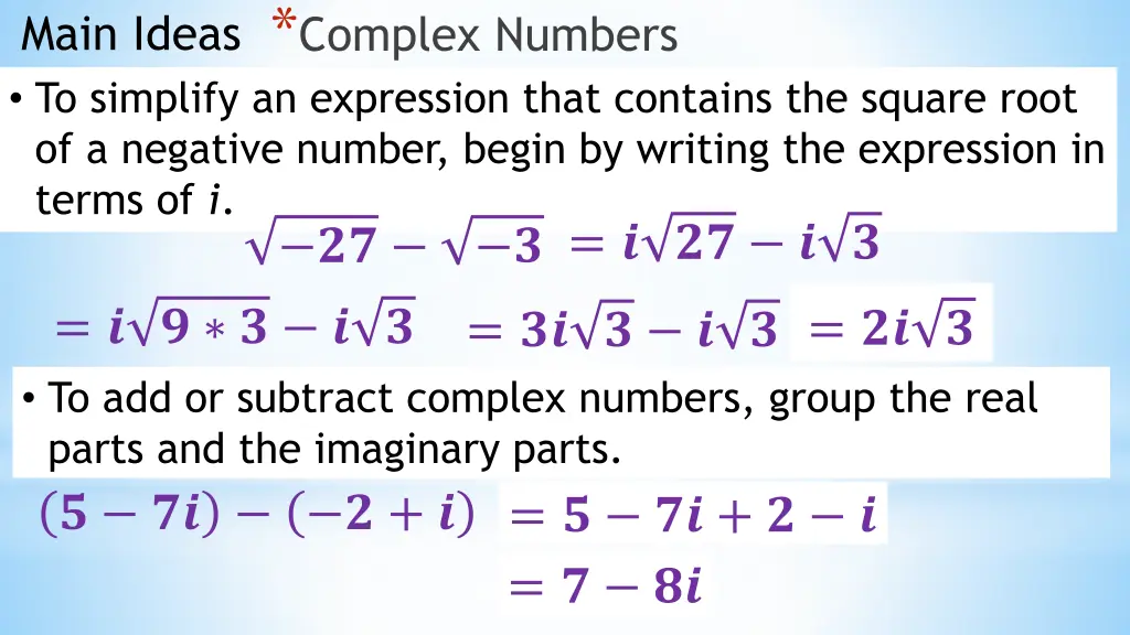 complex numbers 1