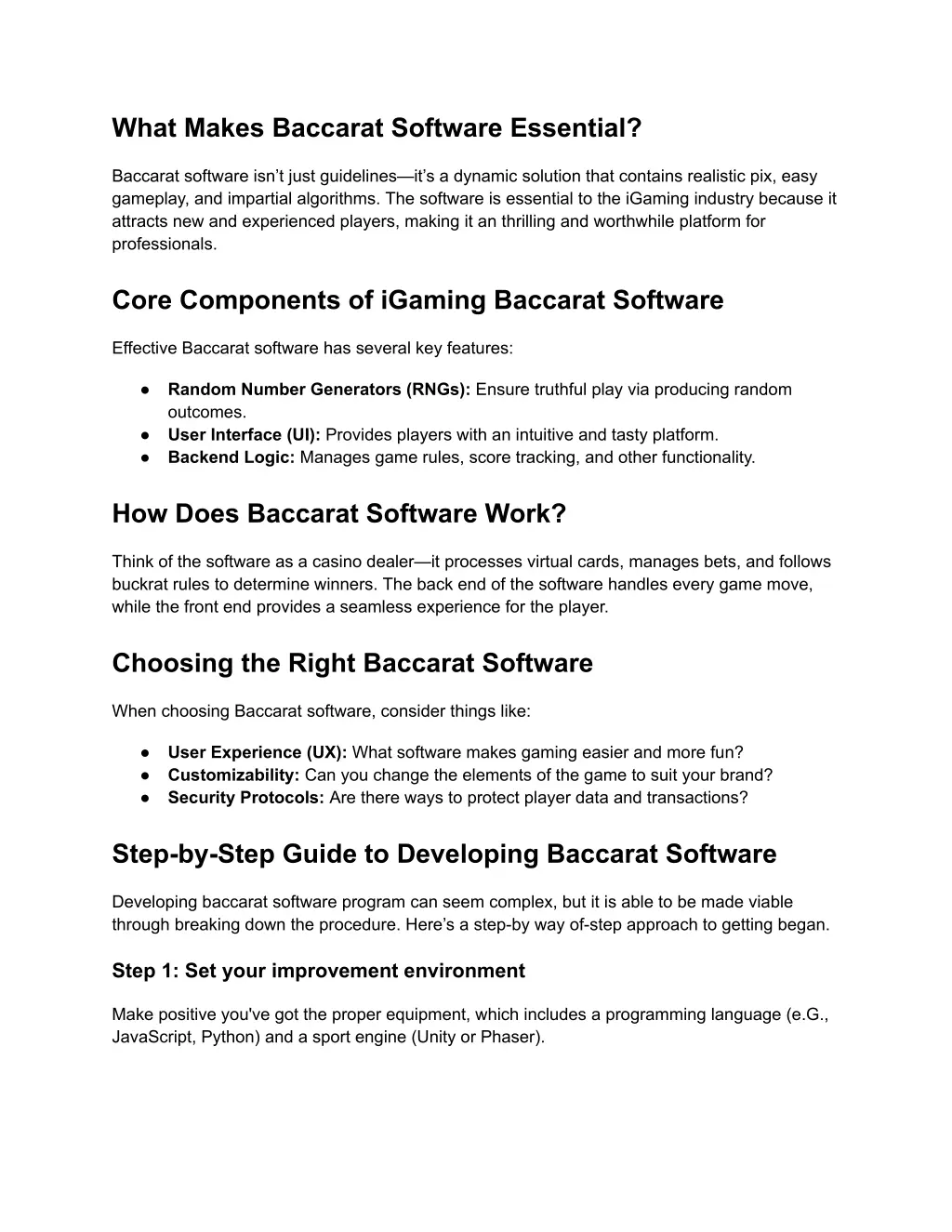 what makes baccarat software essential
