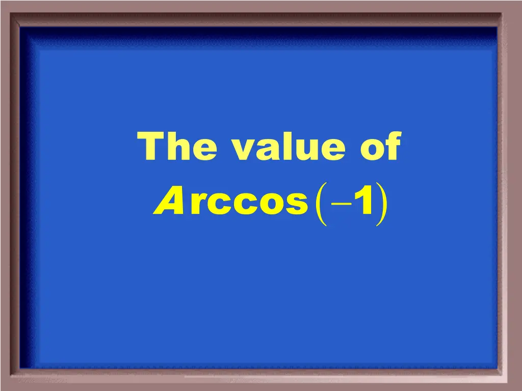 the value of rccos a