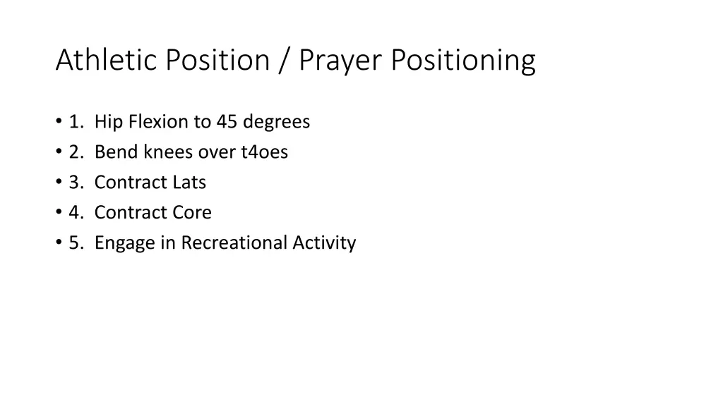 athletic position prayer positioning