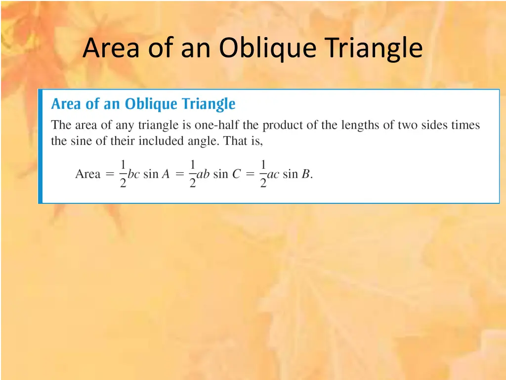 area of an oblique triangle 2