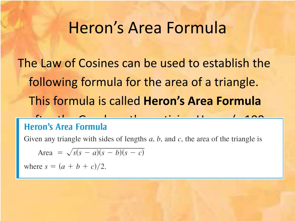 heron s area formula