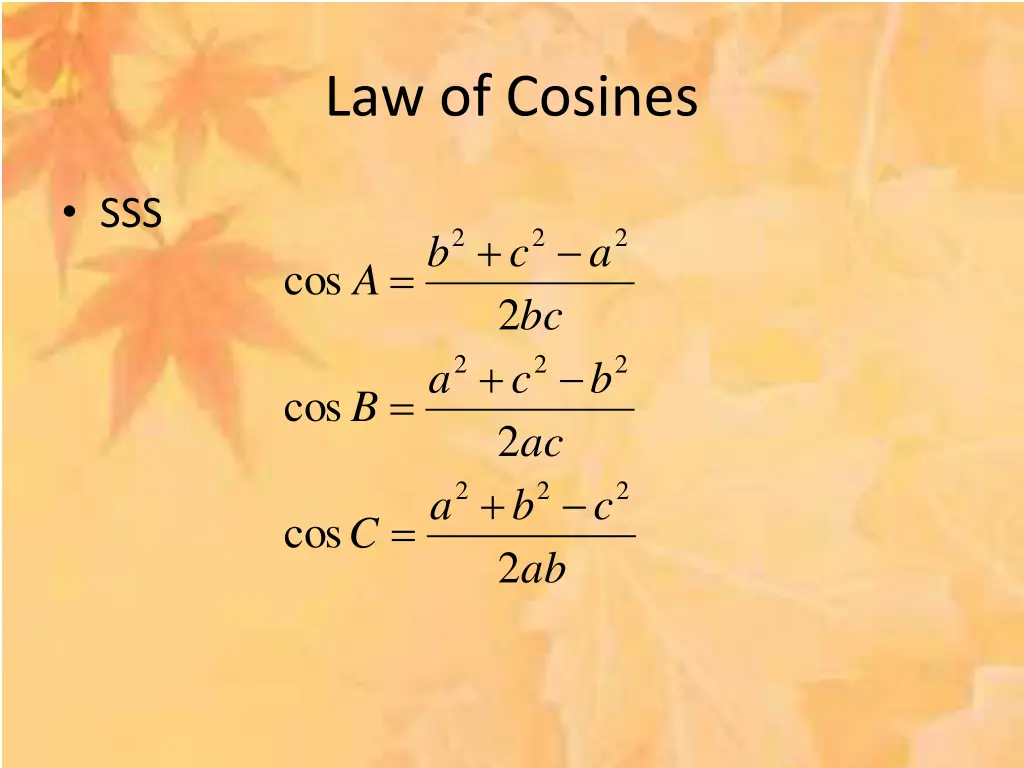 law of cosines 3