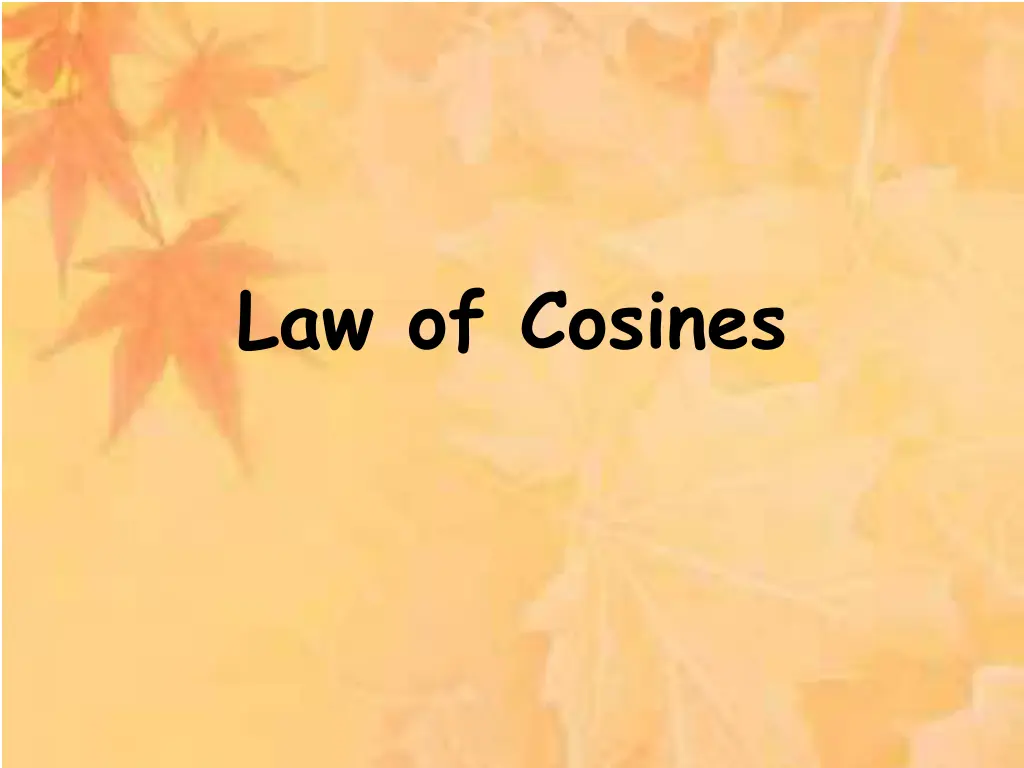 law of cosines