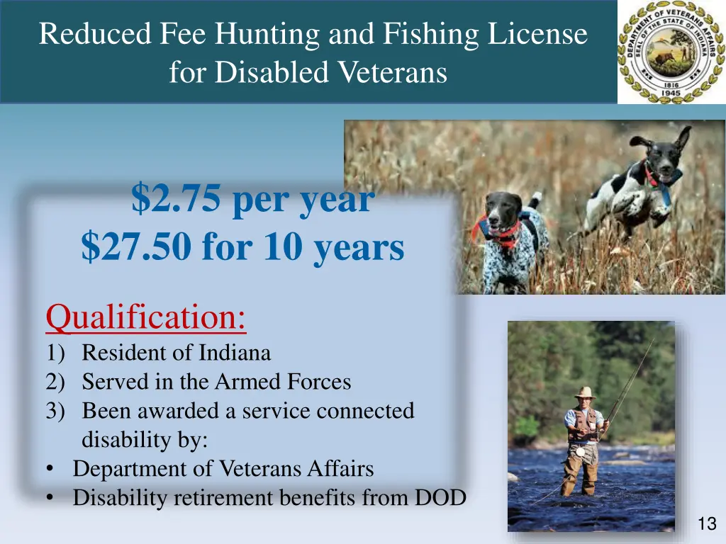 reduced fee hunting and fishing license