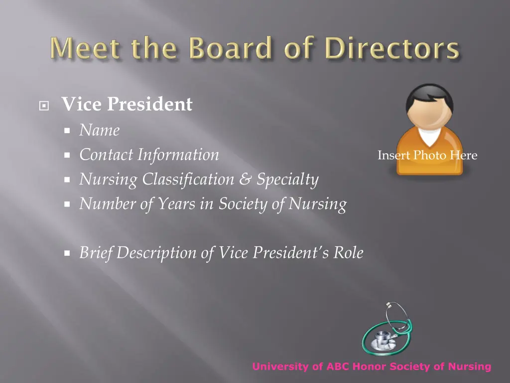 vice president name contact information nursing