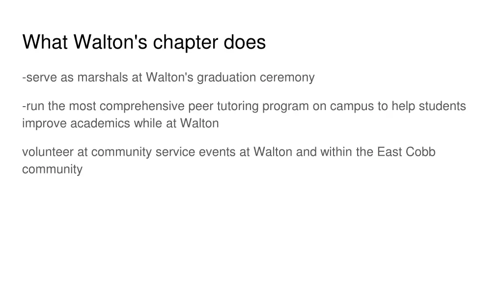 what walton s chapter does