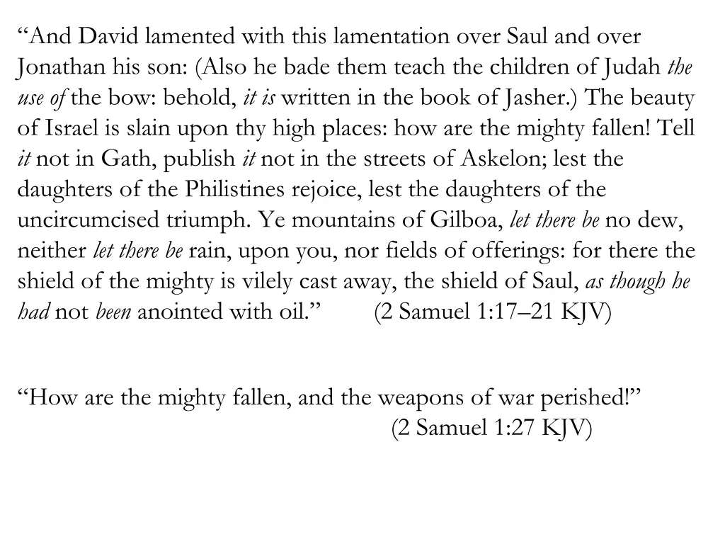 and david lamented with this lamentation over