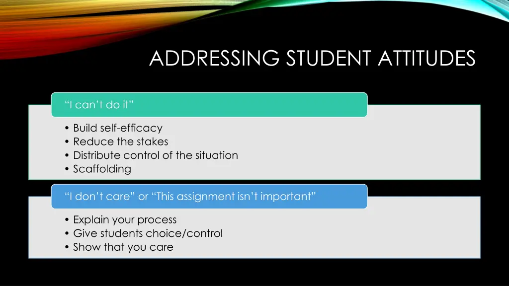 addressing student attitudes