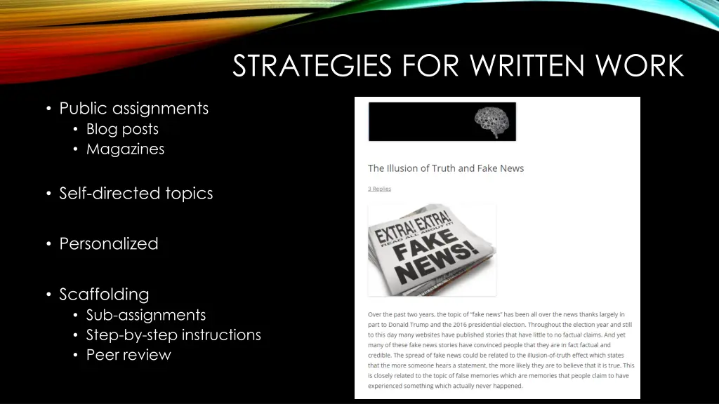 strategies for written work