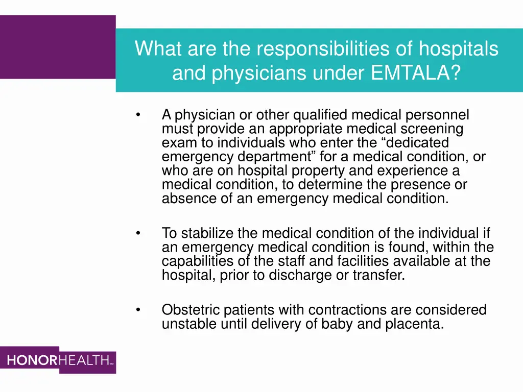 what are the responsibilities of hospitals