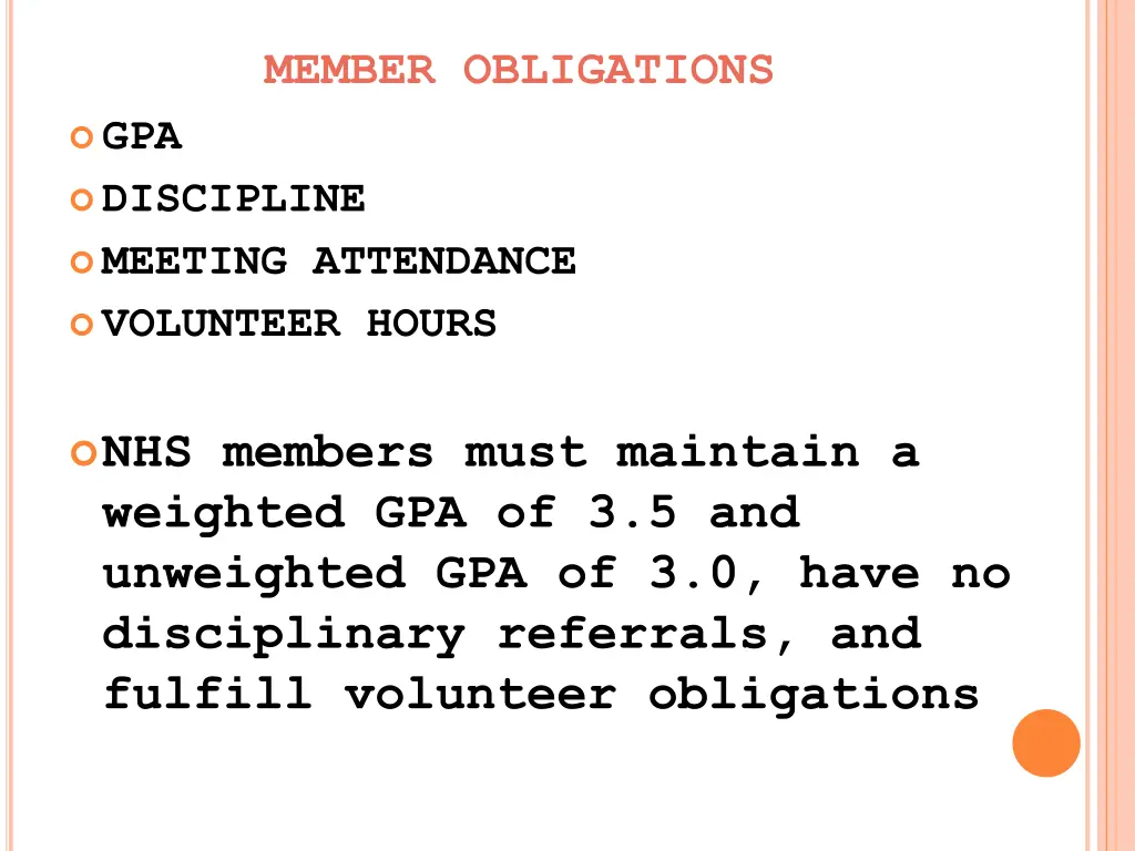 member obligations