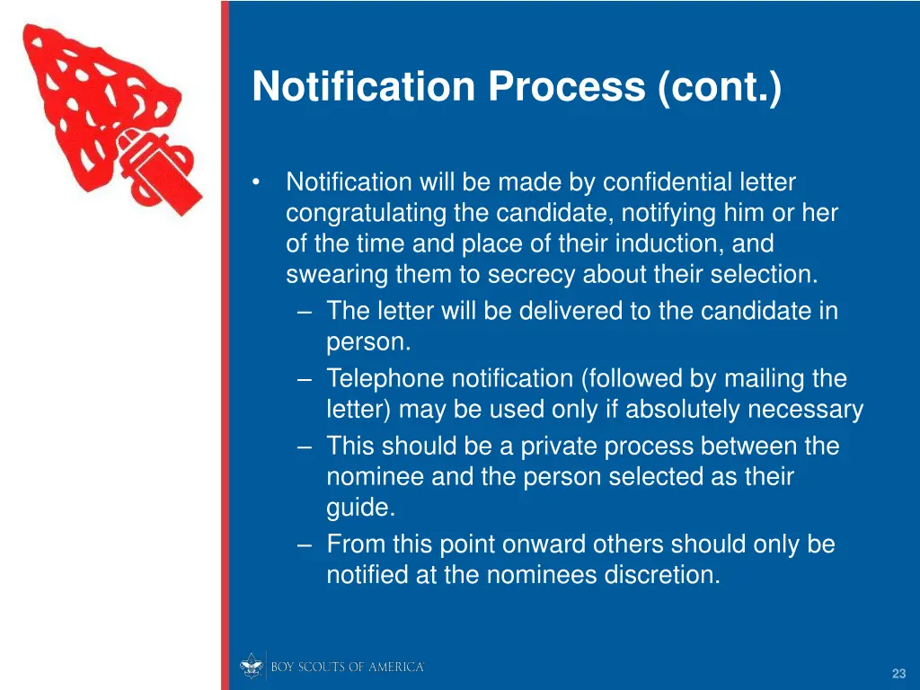 notification process cont