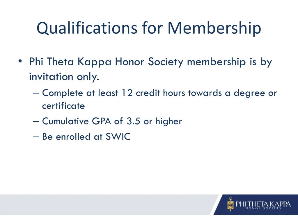 qualifications for membership