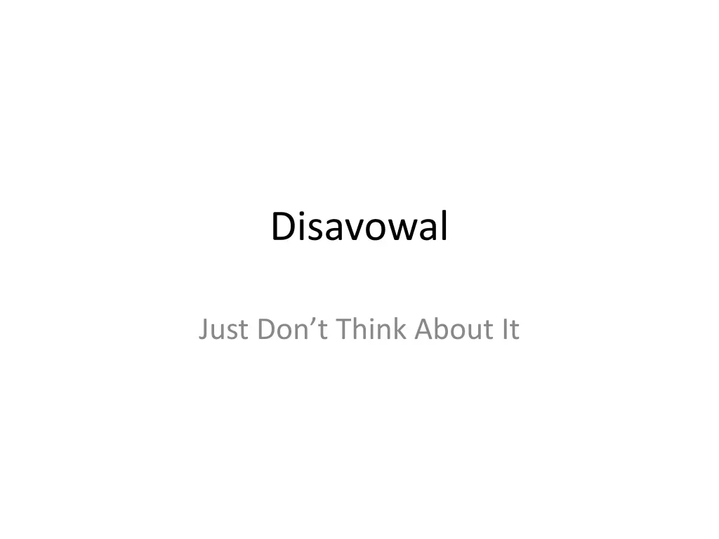 disavowal 1