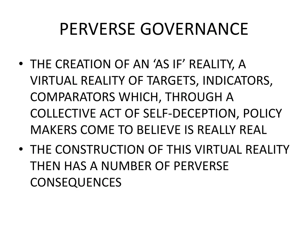 perverse governance